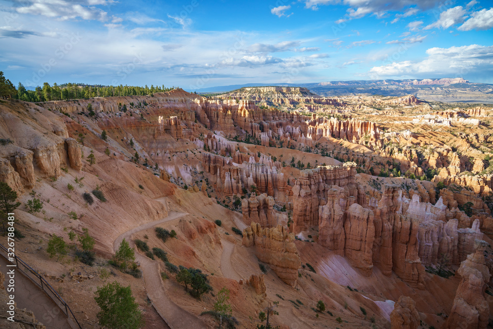 hiking the rim trail in bryce canyon national park, utah, usa hiking the rim trail in bryce canyon national park, utah, usa