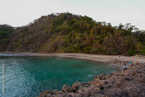 Beautiful view of the empty beach due to the quarantine for Covid 19 in Costa Rica