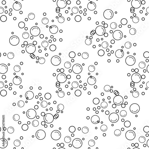 Bubble Icon Seamless Pattern Vector Art Illustration