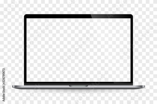 Realistic laptop computer monitor with checkerboard screen and background. Illustration vector illustrator Ai EPS