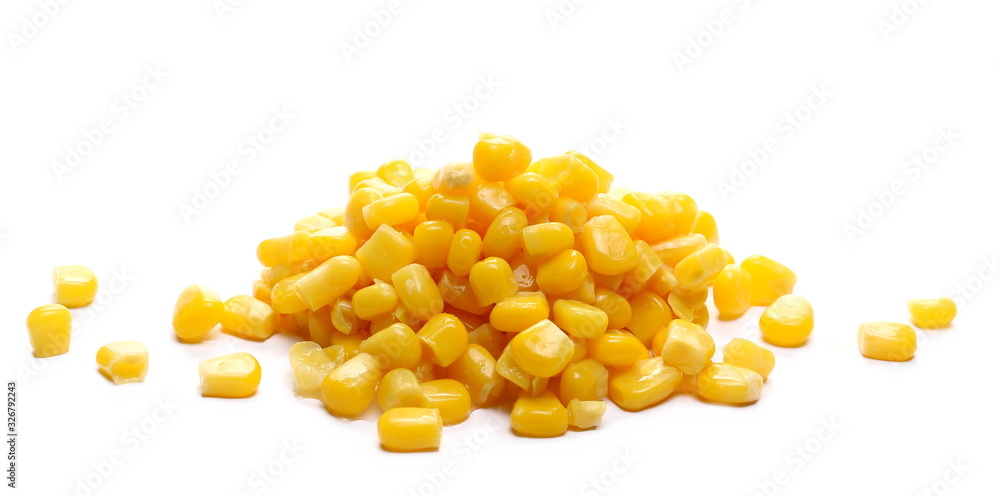 Yellow cooked corn isolated on white background Yellow cooked corn isolated on white background