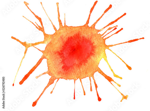 Watercolor with orange blot © Sadova_art