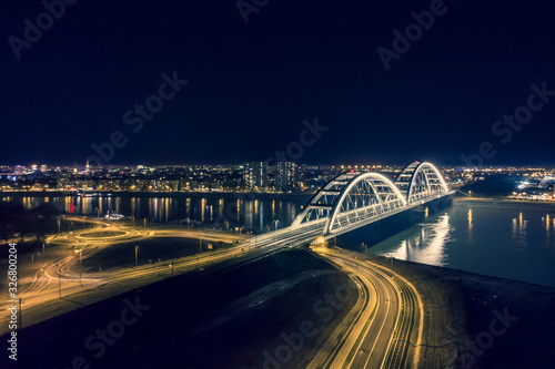 Bild auf Leinwand the bridge at night in novi sad