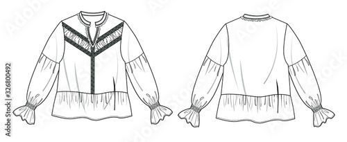 vector illustration of womens fashion trendy design top dress