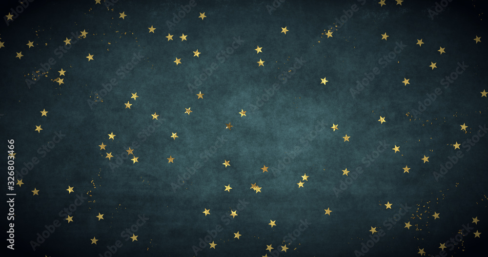 golden star confetti on dark background backdrop - obrazy, fototapety, plakaty 