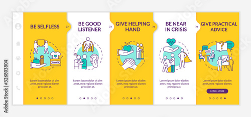 Friends support onboarding vector template. Comforting frustrated people, giving emotional help. Responsive mobile website with icons. Webpage walkthrough step screens. RGB color concept