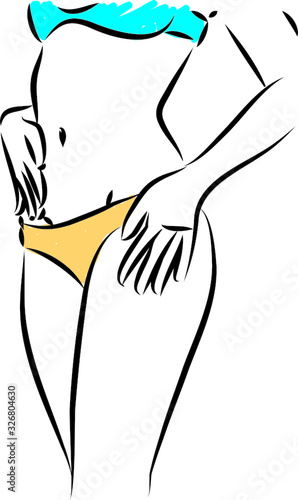 woman hips skin care concept vector illustration