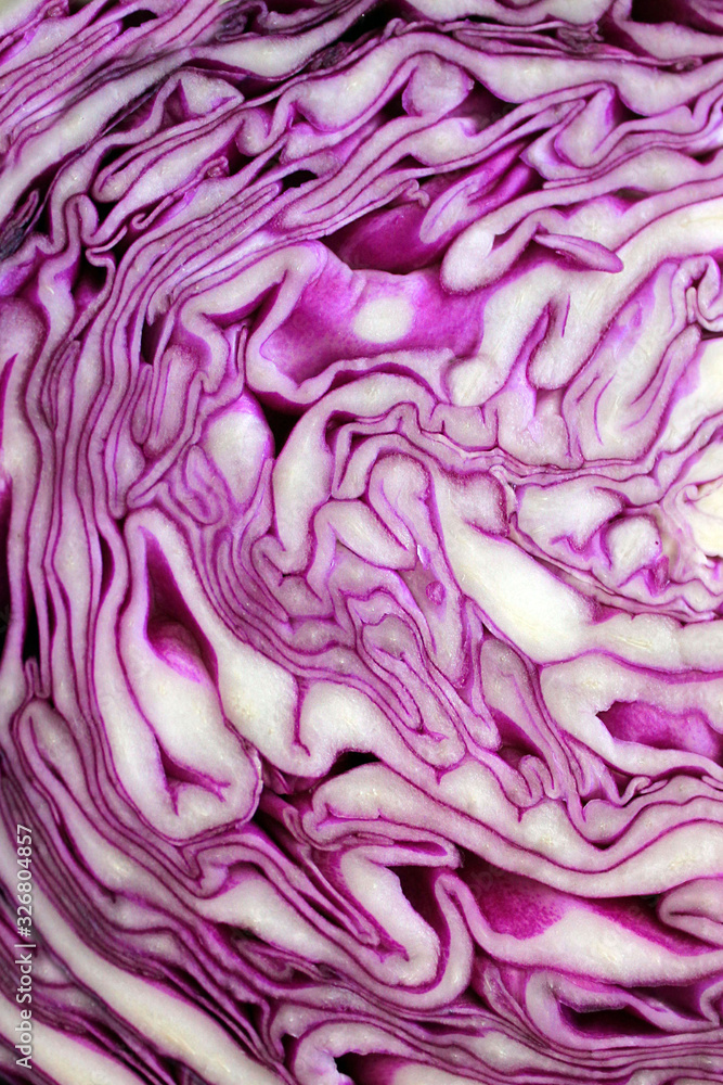 red cabbage in the section