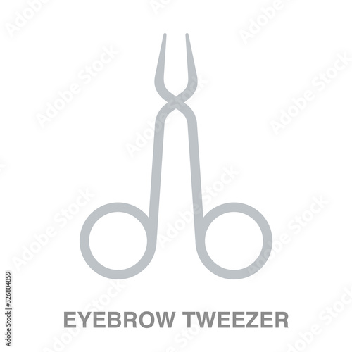 eyebrow tweezers flat icon on white transparent background. You can be used black ant icon for several purposes.	