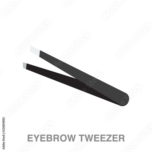 eyebrow tweezers flat icon on white transparent background. You can be used black ant icon for several purposes.	