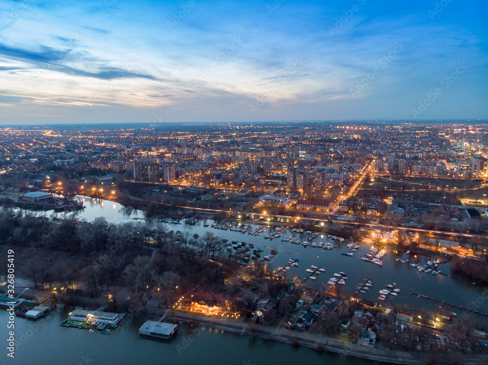 Obraz premium panoramic view of the city Novi Sad at night