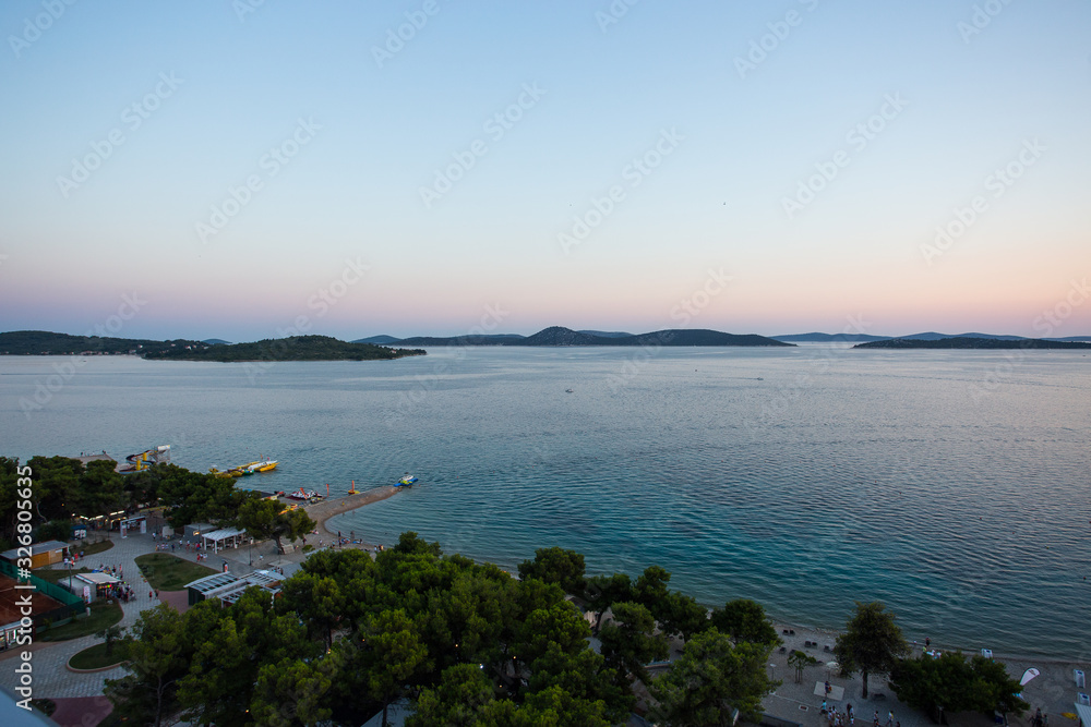 View of historical town Vodice in Croatia