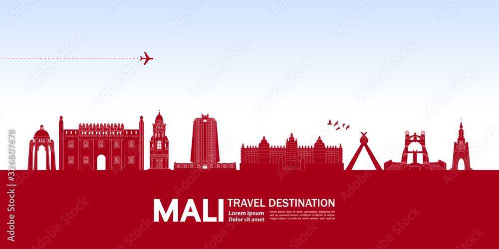 Mali travel destination grand vector illustration. 