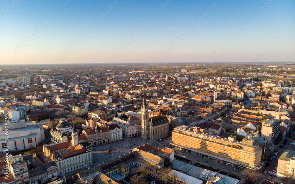 Novi Sad downtown from air