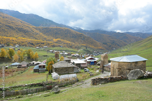 Ushguli  Georgia - October 3  2018  Village of Ushguli in Svaneti region