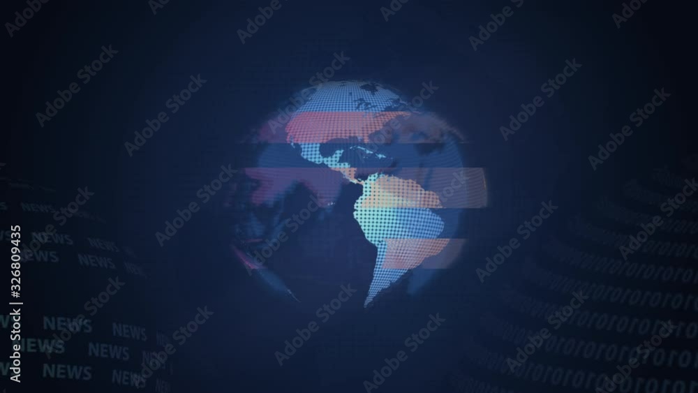 spinning globe on a blue background spinning globe on a blue background