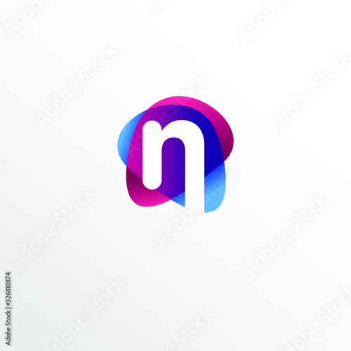 Initial Letter N Funny Colorful Logo Design photo