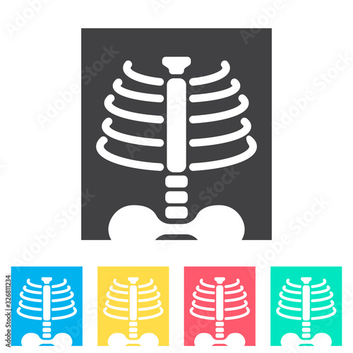 X-ray symbol. Roentgen multi color icon set. Simple glyph, flat vector of medical icons for ui and ux, website or mobile application
