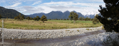 Lake Matheson mountain reflection at Franz Josef Glacier in Westland Tai Poutini National Park, New Zealand. photo