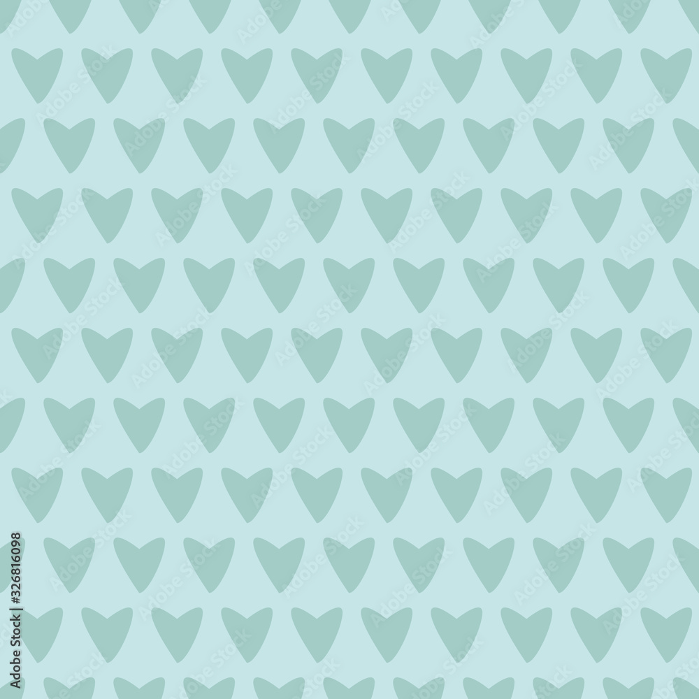 Vector repeat old green mint hearts pattern print background Vector repeat old green mint hearts pattern print background