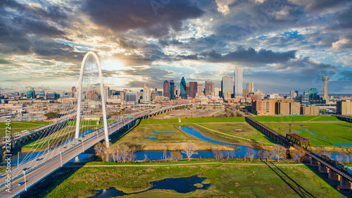 Dallas Texas TX Downtown Drone Skyline Aerial photo