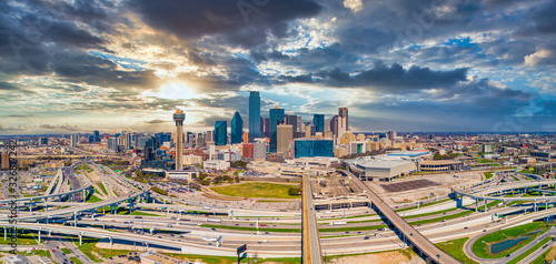 Dallas, Texas, USA Downtown Drone Skyline Aerial photo