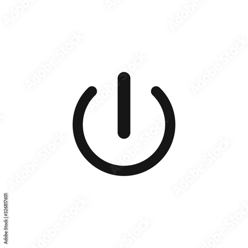 Black shutdown icon on light background. Power vector icon.