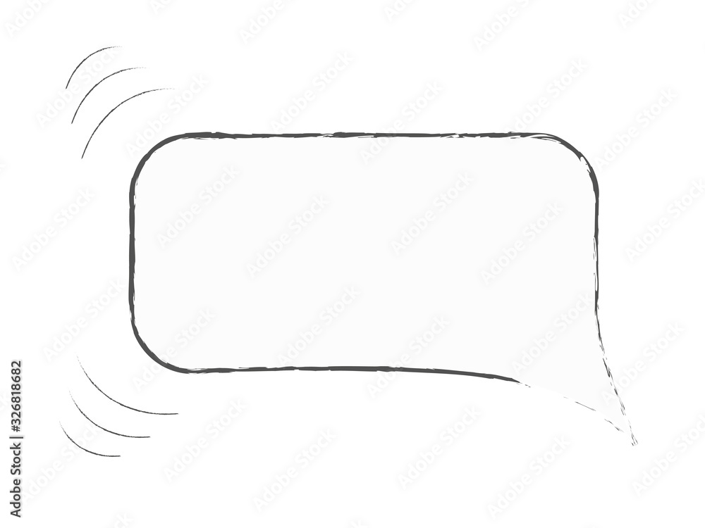 Isolated hand drawn speech bubble as if moving Isolated hand drawn speech bubble as if moving