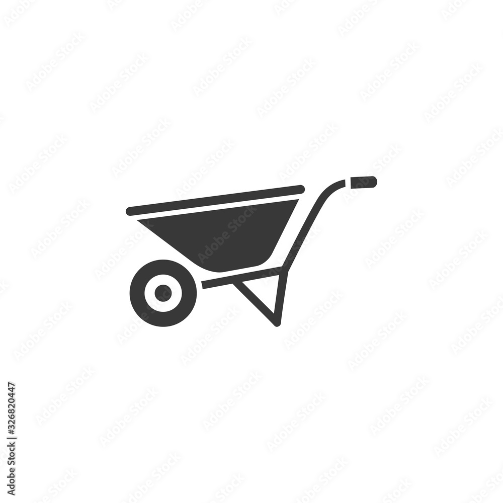 Wheelbarrow. Isolated icon. Gardening vector illustration Wheelbarrow. Isolated icon. Gardening vector illustration