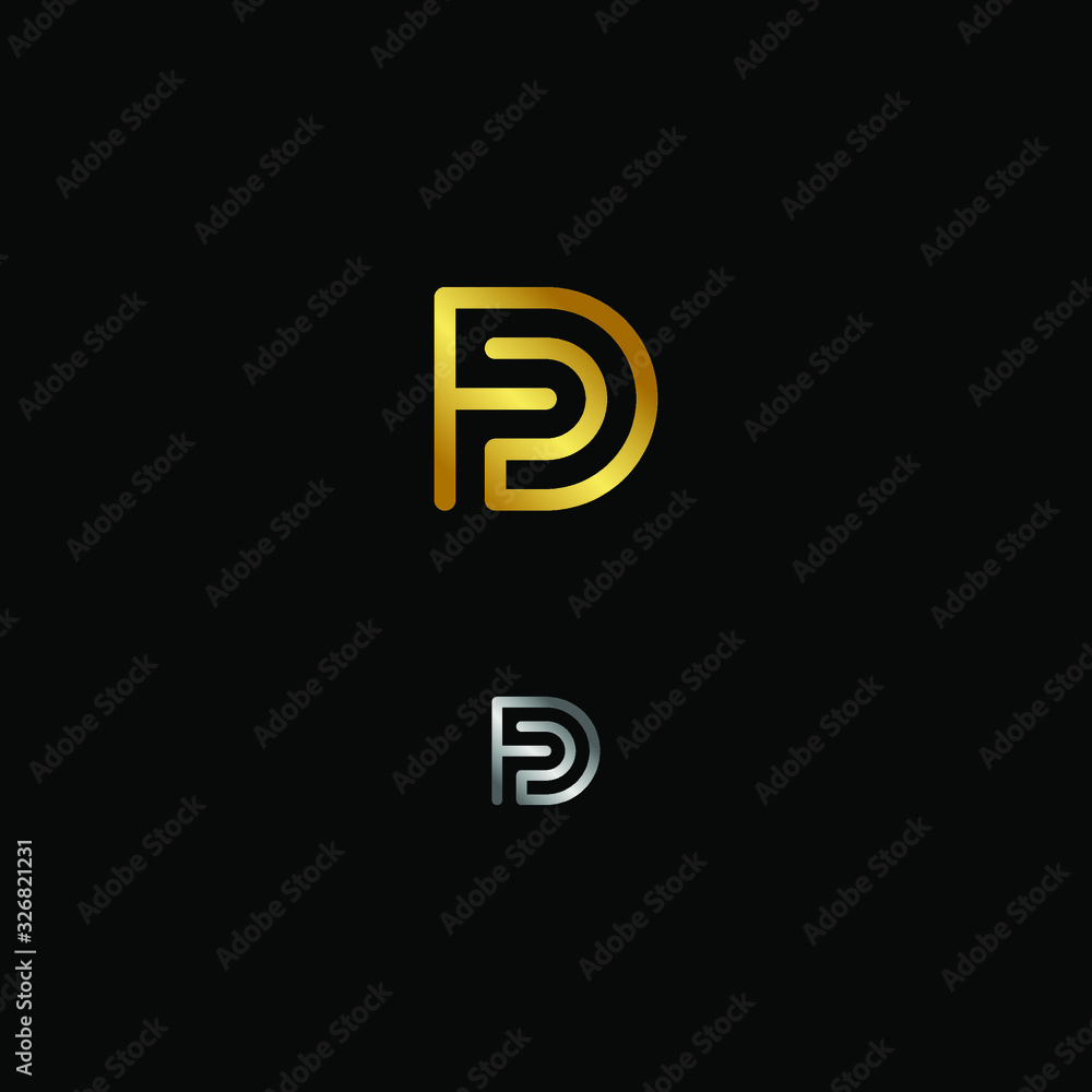 Minimal Creative Monogram Letter D Logo Design Vector with Gold an Silver colour Minimal Creative Monogram Letter D Logo Design Vector with Gold an Silver colour