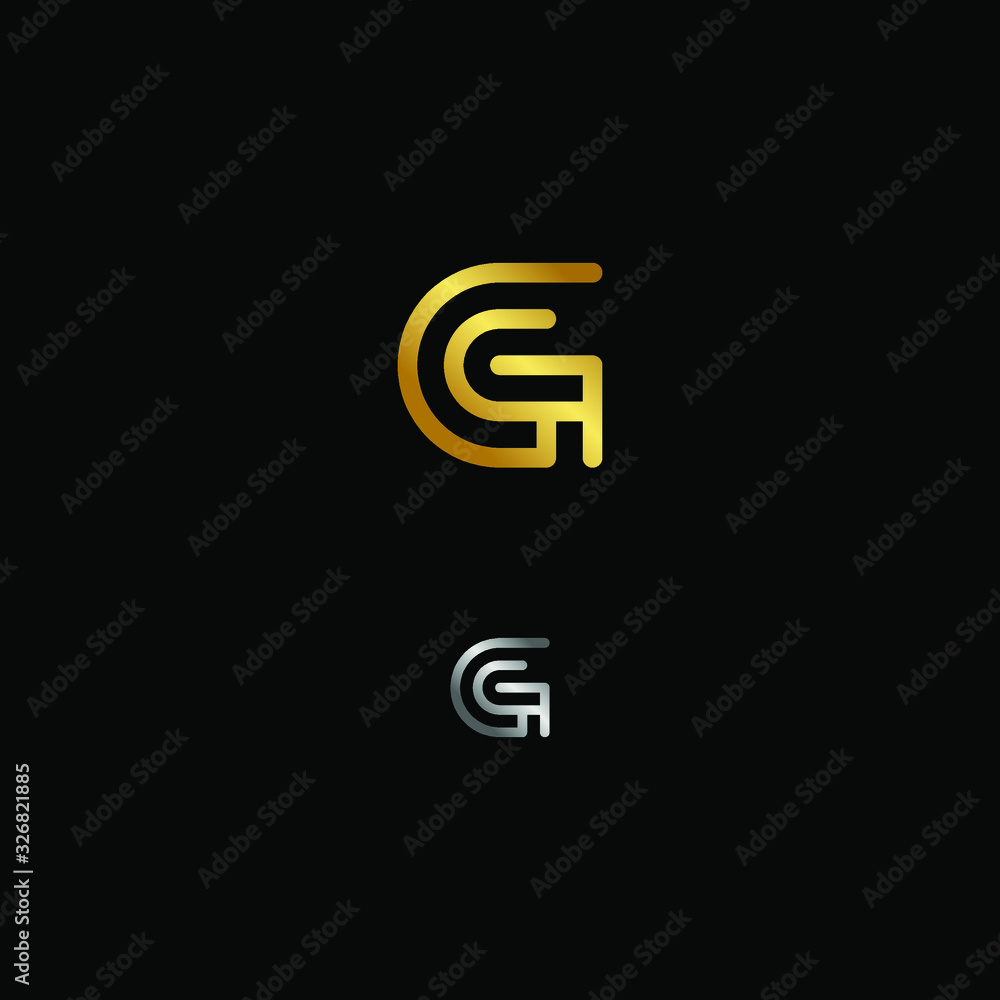 Minimal Creative Monogram Letter G Logo Design Vector with Gold an Silver colour Minimal Creative Monogram Letter G Logo Design Vector with Gold an Silver colour
