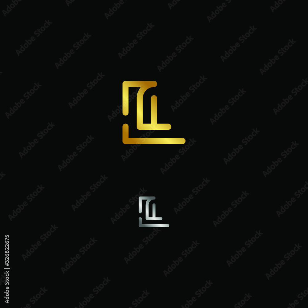 Minimal Creative Monogram Letter L Logo Design Vector with Gold an Silver colour Minimal Creative Monogram Letter L Logo Design Vector with Gold an Silver colour