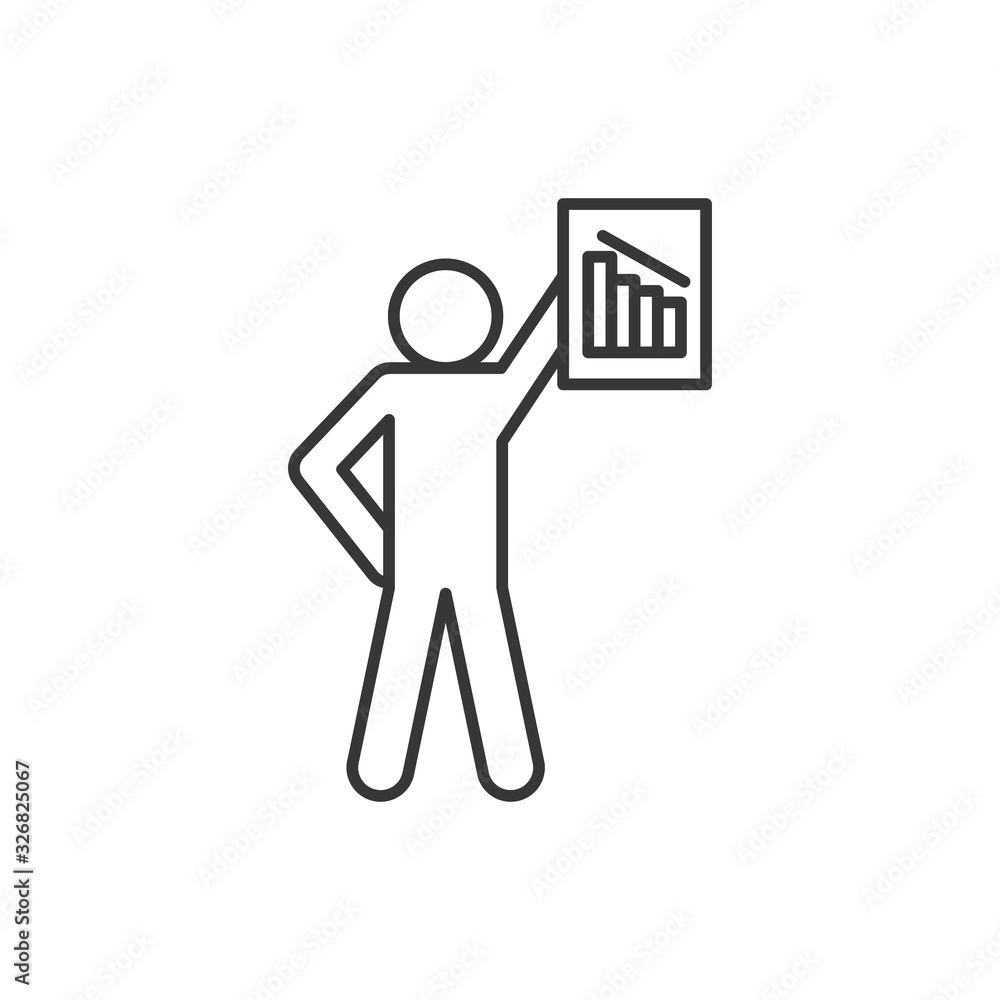 Isolated avatar with infographic board line style icon vector design Isolated avatar with infographic board line style icon vector design