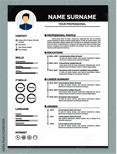 best resume template vector design for job application