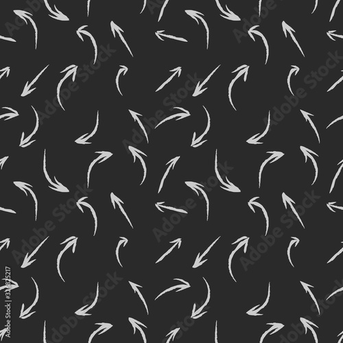 Curved arrows seamless pattern vector hand drawn