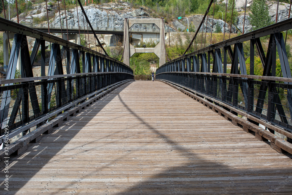 Brilliant Suspension Bridge over Kootenay River