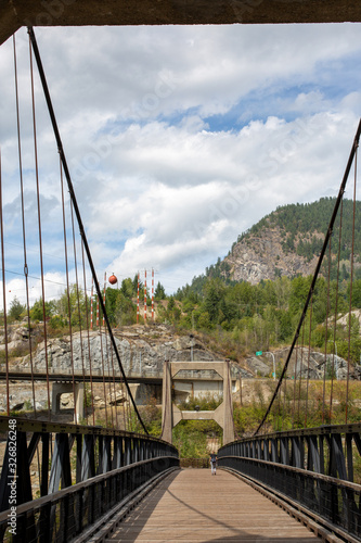 Brilliant Suspension Bridge over Kootenay River photo