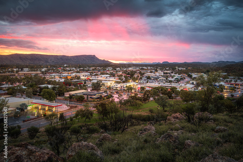 Early spring rain in Alice Springs