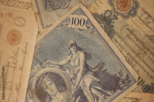 Old original german money macro background fifty megapixels stock photography prints photo