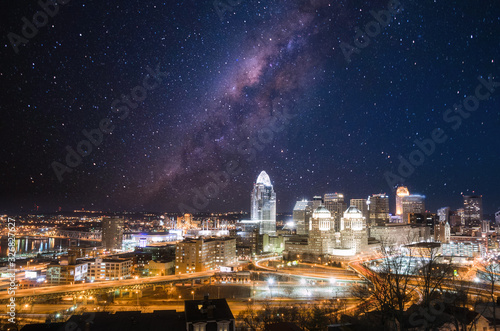 Milky way over over Cincinnati, ohio