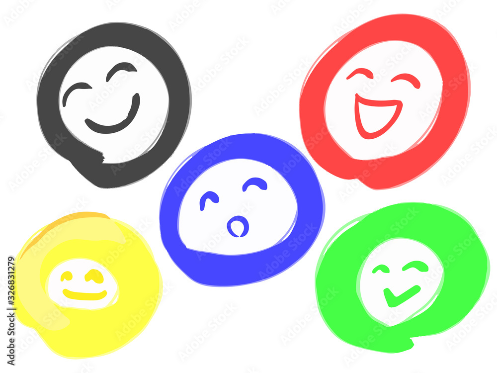 Obraz premium 五色の笑顔