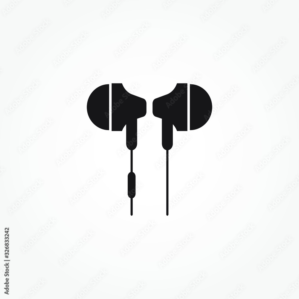 Earbuds icon design isolated on white background. vector illustration