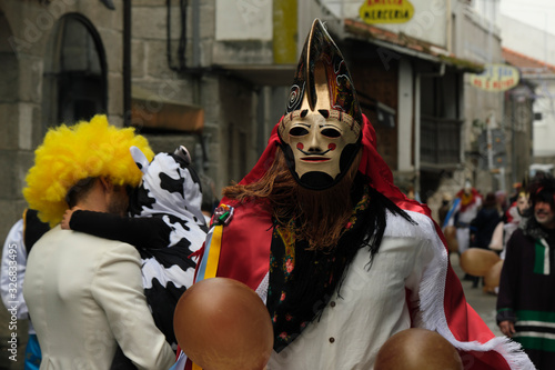  xinzo de limia pantalla   primer plano Máscara tradicional del Entroido. Ourense, Galicia. España. photo