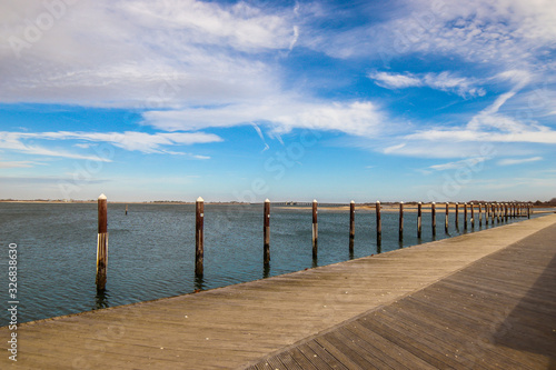 Beautiful Sunny Summer Pier Landscape