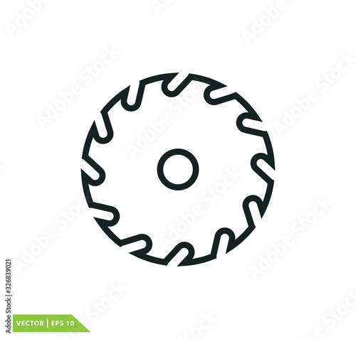 Saw blade icon vector logo design template