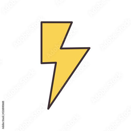 Isolated thunder shape line fill style icon vector design