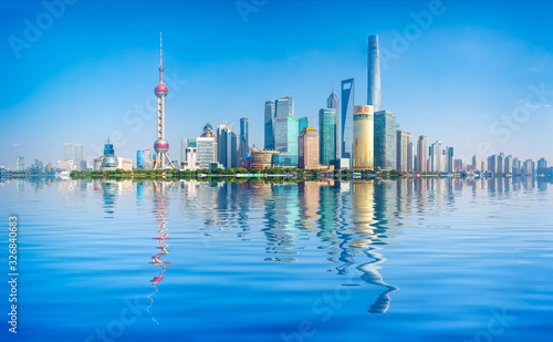 Panorama of Lujiazui  Shanghai  China