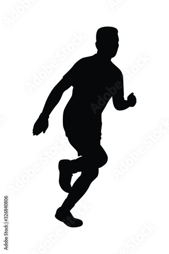 Male runner silhouette vector, athlete © Flatman vector 24