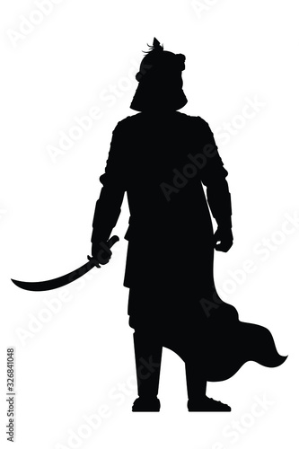 Hun or Mongol ancient warrior silhouette vector, people