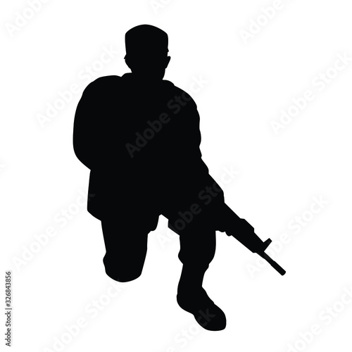 Soldier silhouette vector